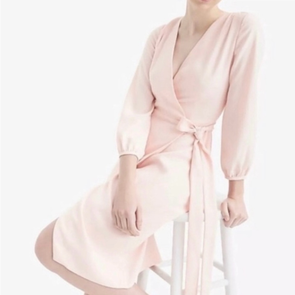 J. Crew Blush Pink 365 Classic Wrap Dress size 16
